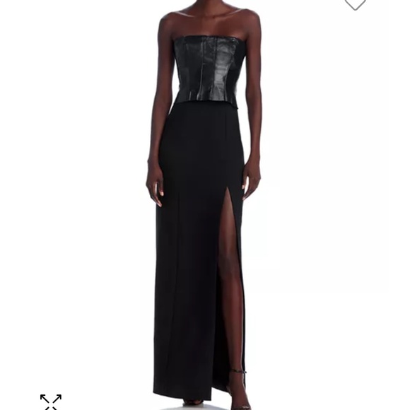 Cinq a sept Black Sleeveless Dress with Faux Leather Bodice -  www.eharrisgallery.com